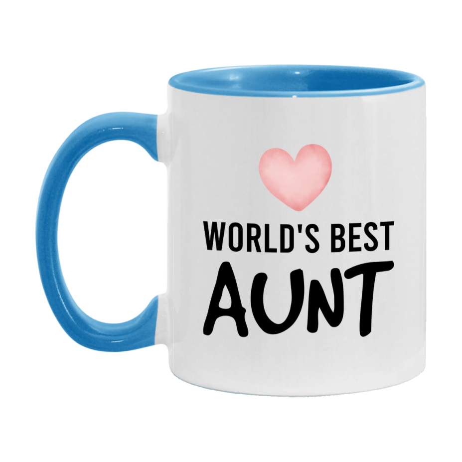 World's Best Aunt Mug, Aunt Superlative Coffee Mug, 11oz or 15oz Ceramic Cup, Gift for Aunt