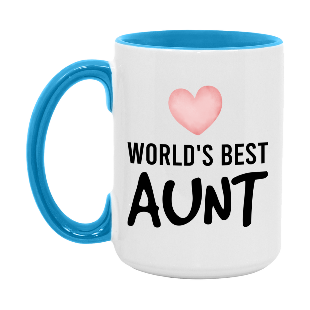 World's Best Aunt Mug, Aunt Superlative Coffee Mug, 11oz or 15oz Ceramic Cup, Gift for Aunt