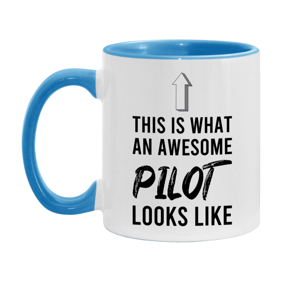 Funny Pilot Mug - This Is What An Awesome Pilot Looks Like - 11oz or 15oz Ceramic Coffee Cup - Novelty Gift for Pilot Professionals