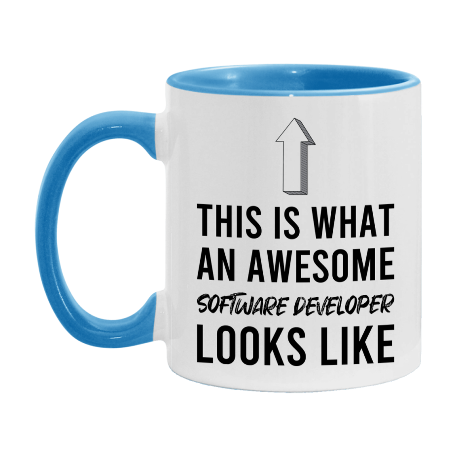 Funny Software Developer Mug - This Is What An Awesome Software Developer Looks Like - 11oz or 15oz Ceramic Coffee Cup - Novelty Gift for Software Developer Professionals