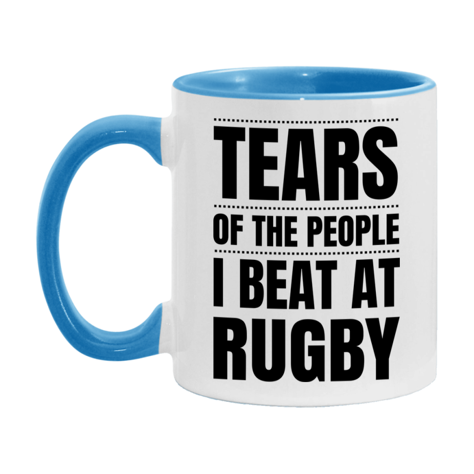 Funny Rugby Mug - "Tears Of The People I Beat At Rugby" - 11Oz Or 15Oz Ceramic Coffee Cup