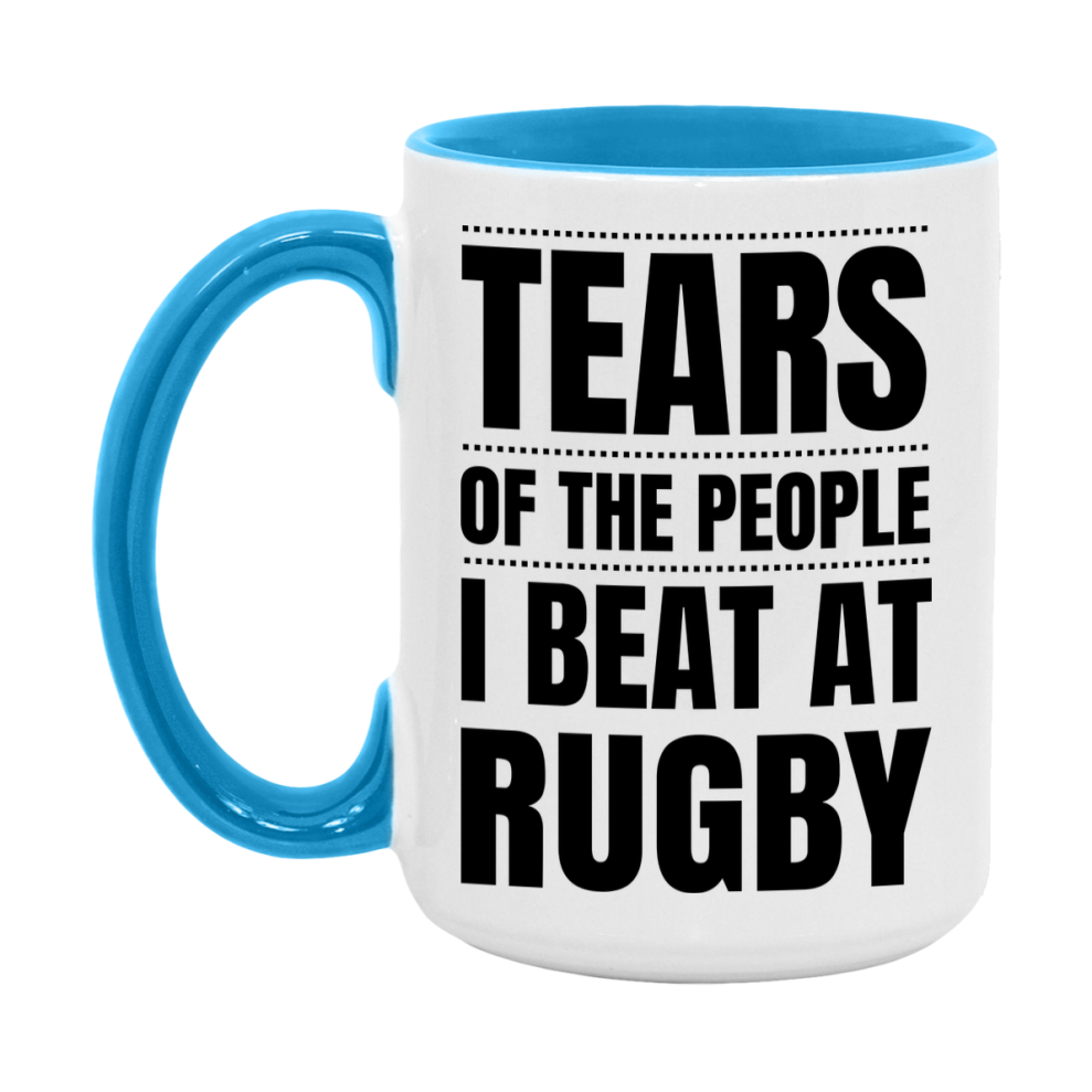 Funny Rugby Mug - "Tears Of The People I Beat At Rugby" - 11Oz Or 15Oz Ceramic Coffee Cup