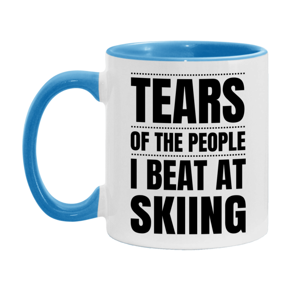 Funny Skiing Mug - "Tears Of The People I Beat At Skiing" - 11Oz Or 15Oz Ceramic Coffee Cup