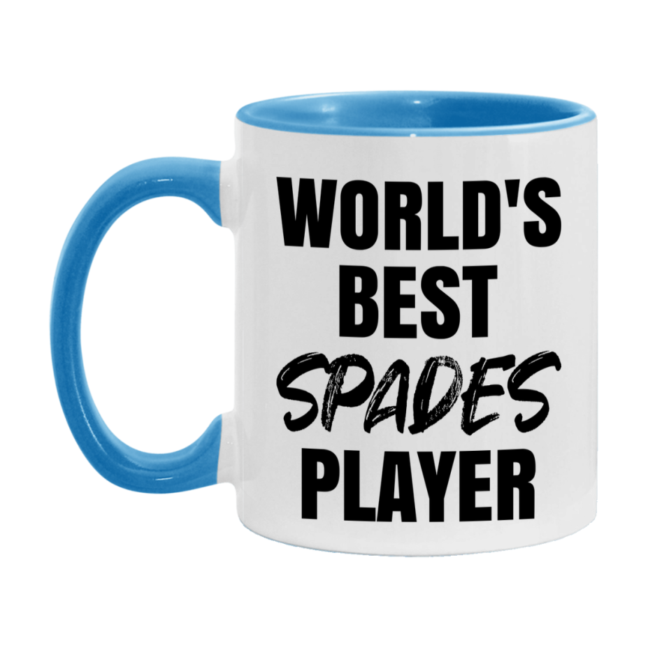 World's Best Spades Player Mug, Funny Card Game Player Gift, 11Oz Or 15Oz White Ceramic Mug