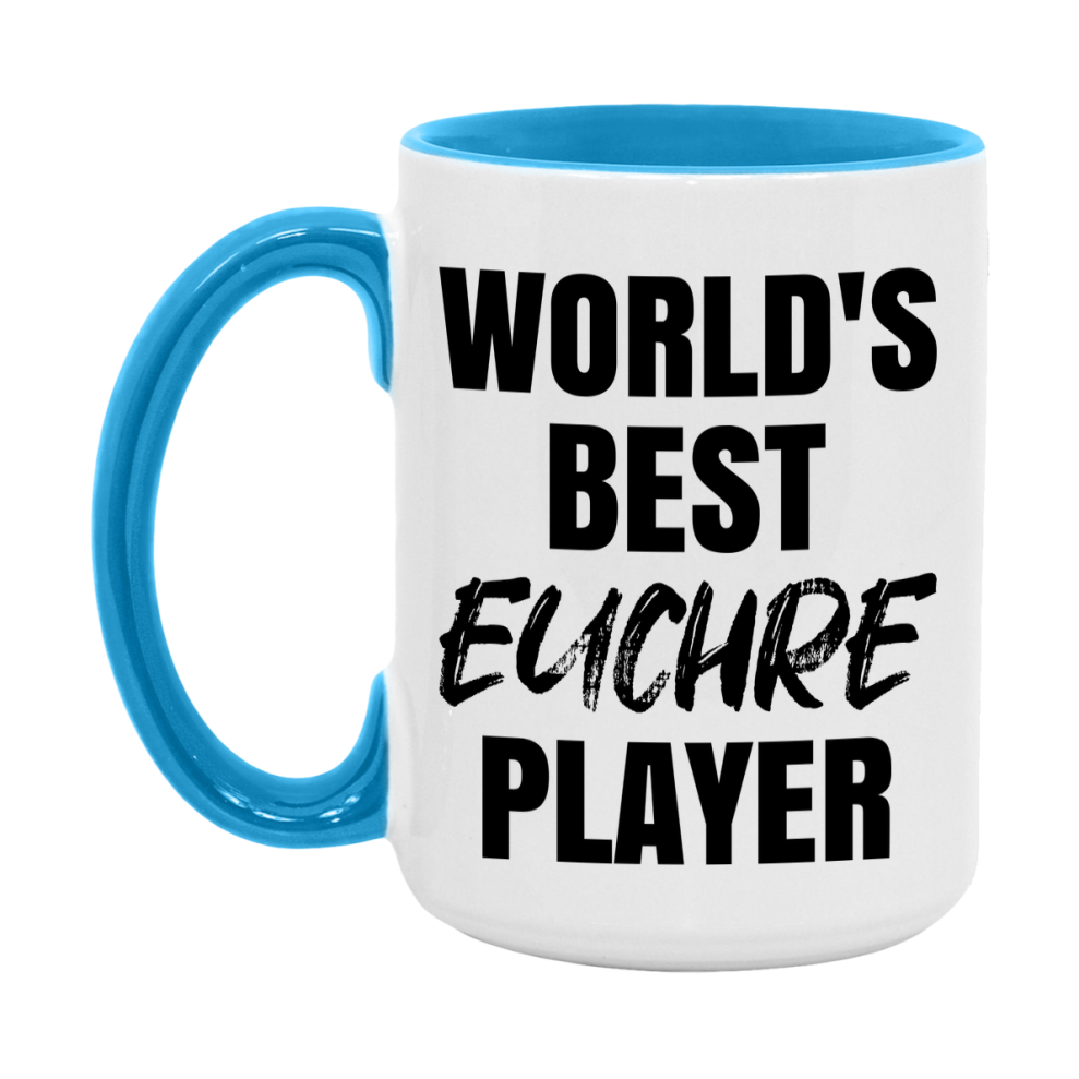 World's Best Euchre Player Mug, Funny Card Game Player Gift, 11Oz Or 15Oz White Ceramic Mug