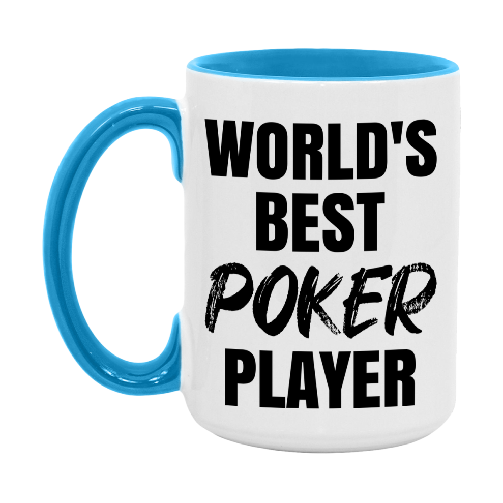 World's Best Poker Player Mug, Funny Card Game Player Gift, 11Oz Or 15Oz White Ceramic Mug