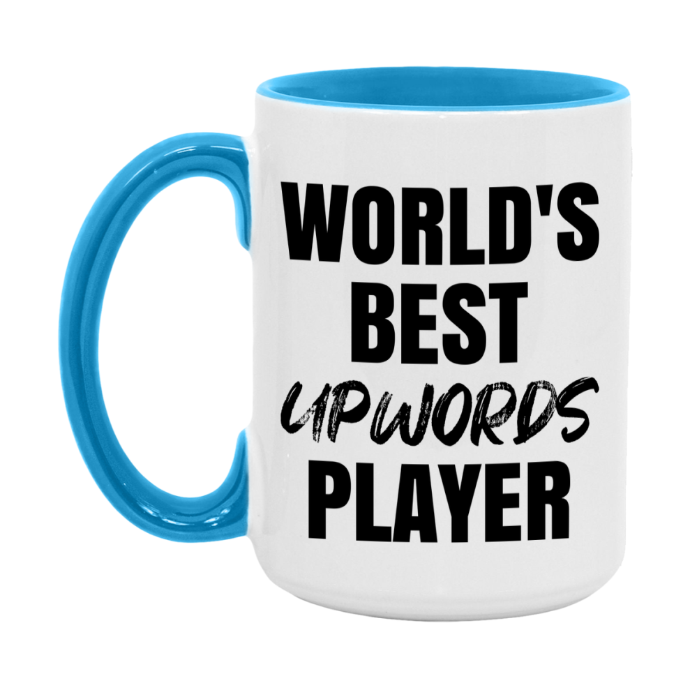 World's Best Upwords Player Mug, Funny Card Game Player Gift, 11Oz Or 15Oz White Ceramic Mug