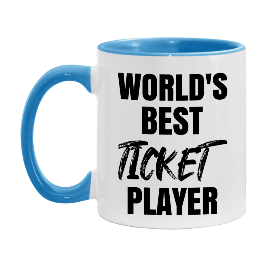 World's Best Ticket Player Mug, Funny Game Board Gift, 11Oz Or 15Oz White Ceramic Mug