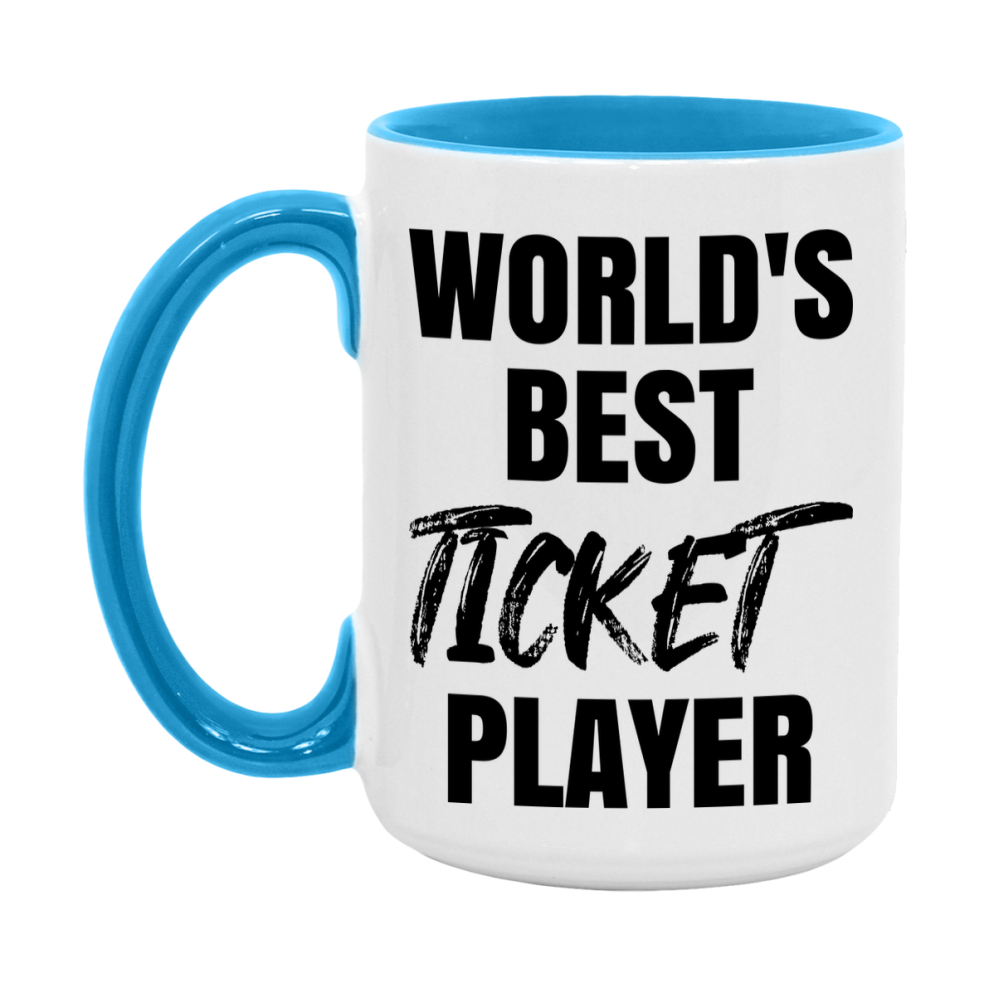 World's Best Ticket Player Mug, Funny Game Board Gift, 11Oz Or 15Oz White Ceramic Mug