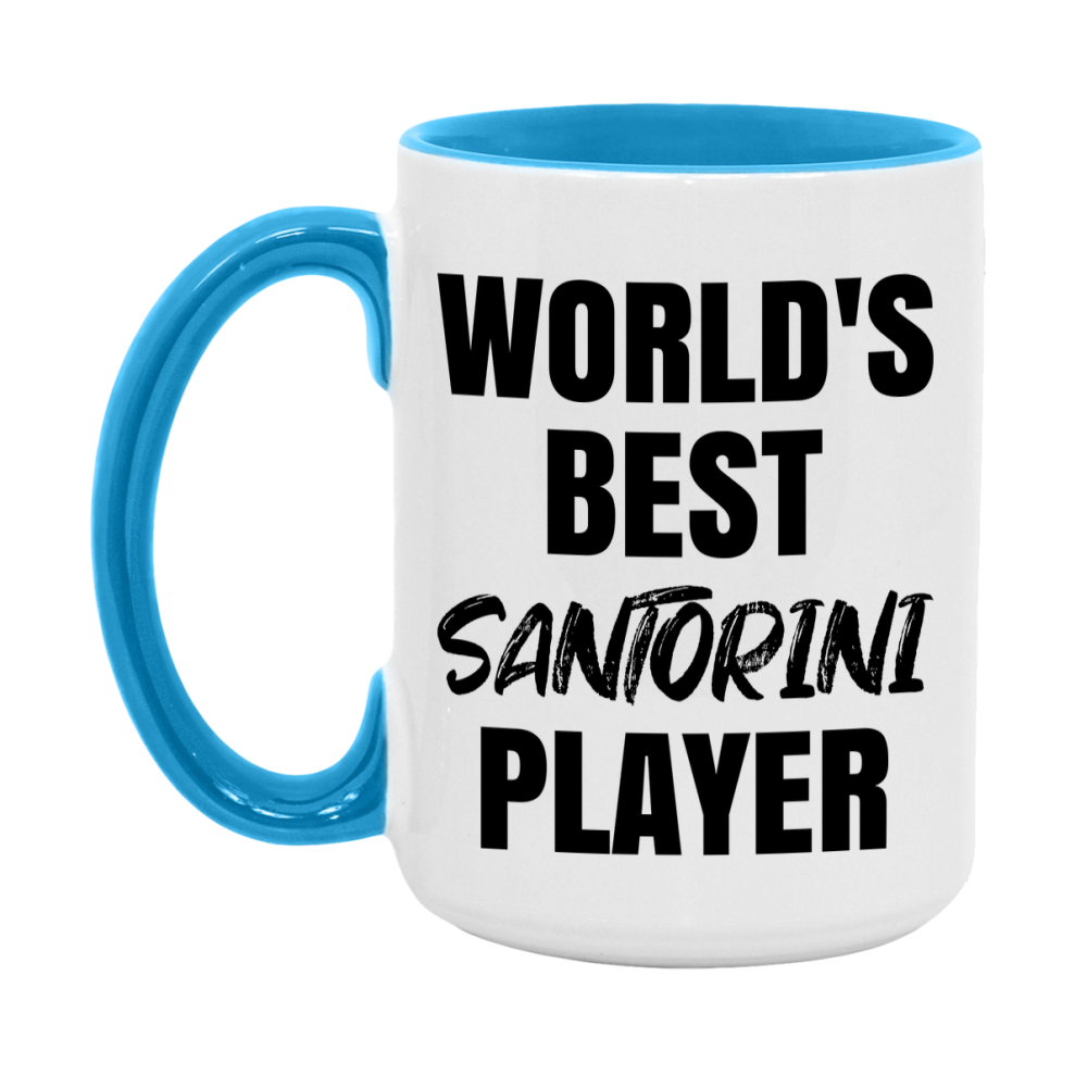 World's Best Santorini Player Mug, Funny Game Board Gift, 11Oz Or 15Oz White Ceramic Mug