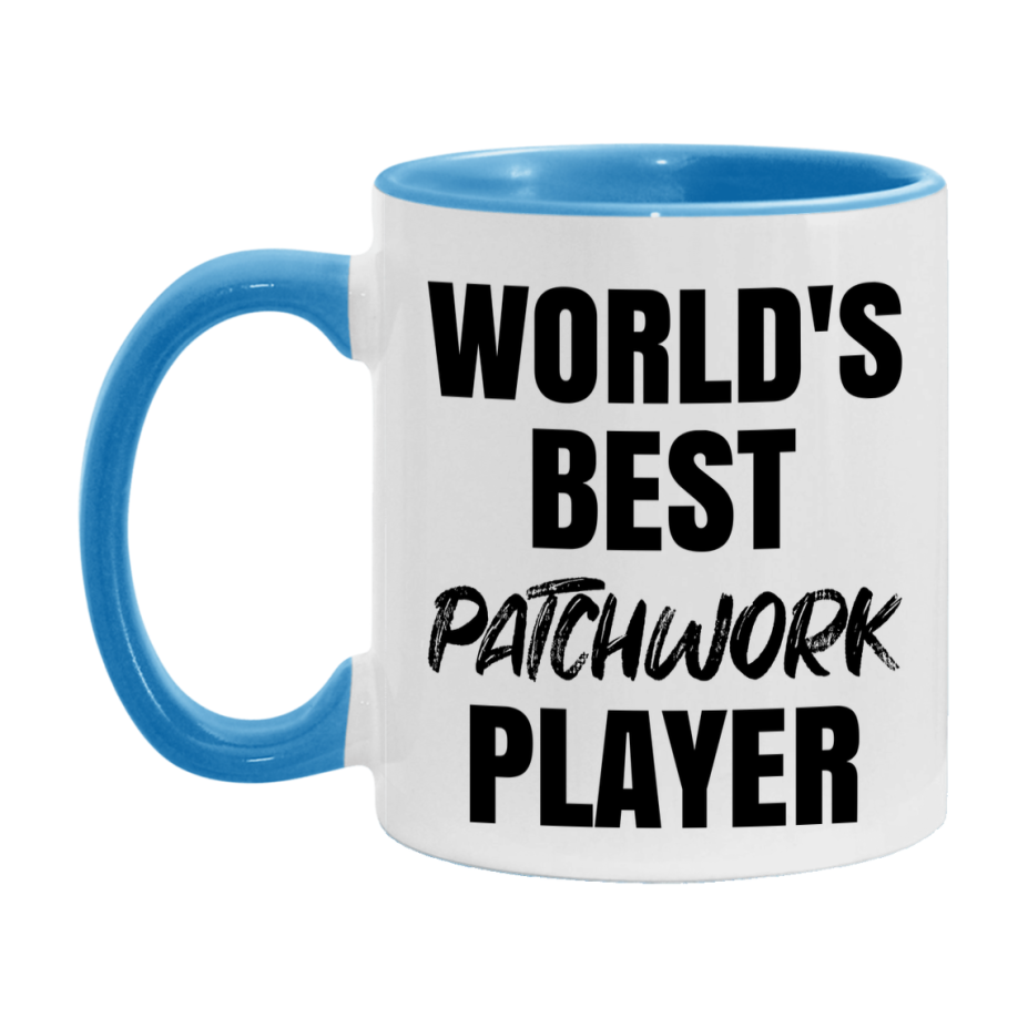 World's Best Patchwork Player Mug, Funny Game Board Gift, 11Oz Or 15Oz White Ceramic Mug