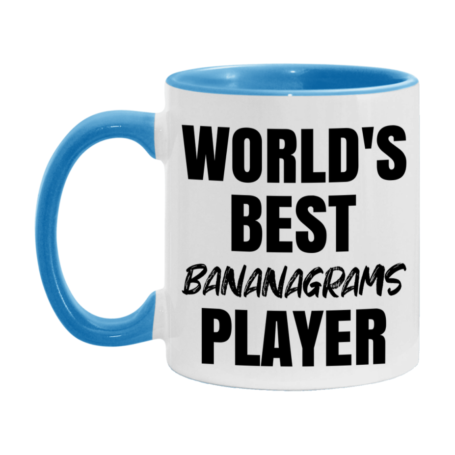 World's Best Bananagrams Player Mug, Funny Game Board Gift, 11Oz Or 15Oz White Ceramic Mug