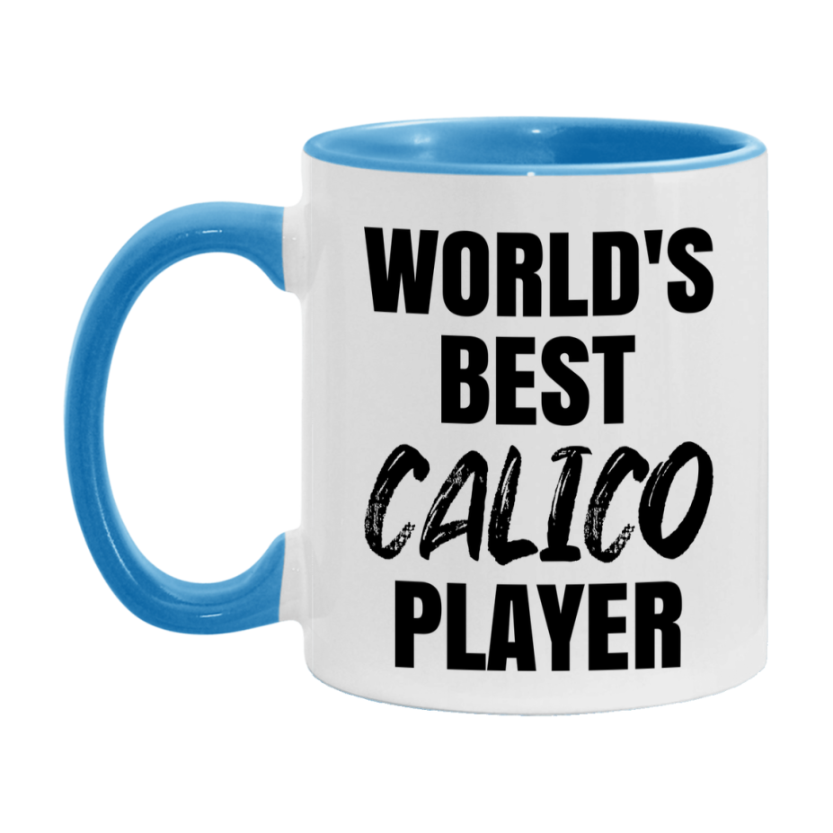 World's Best Calico Player Mug, Funny Game Board Gift, 11Oz Or 15Oz White Ceramic Mug