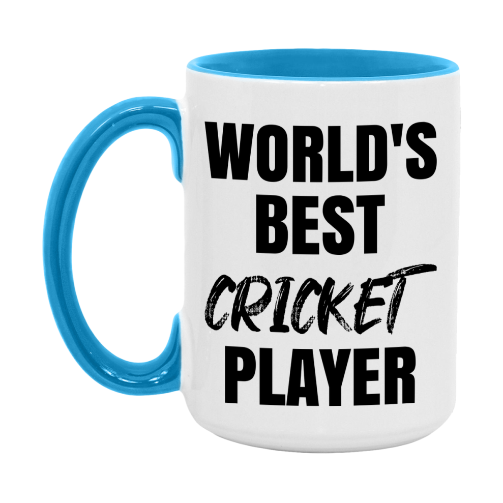 World's Best Cricket Player Mug, Double-Sided 11Oz Or 15Oz Coffee Cup