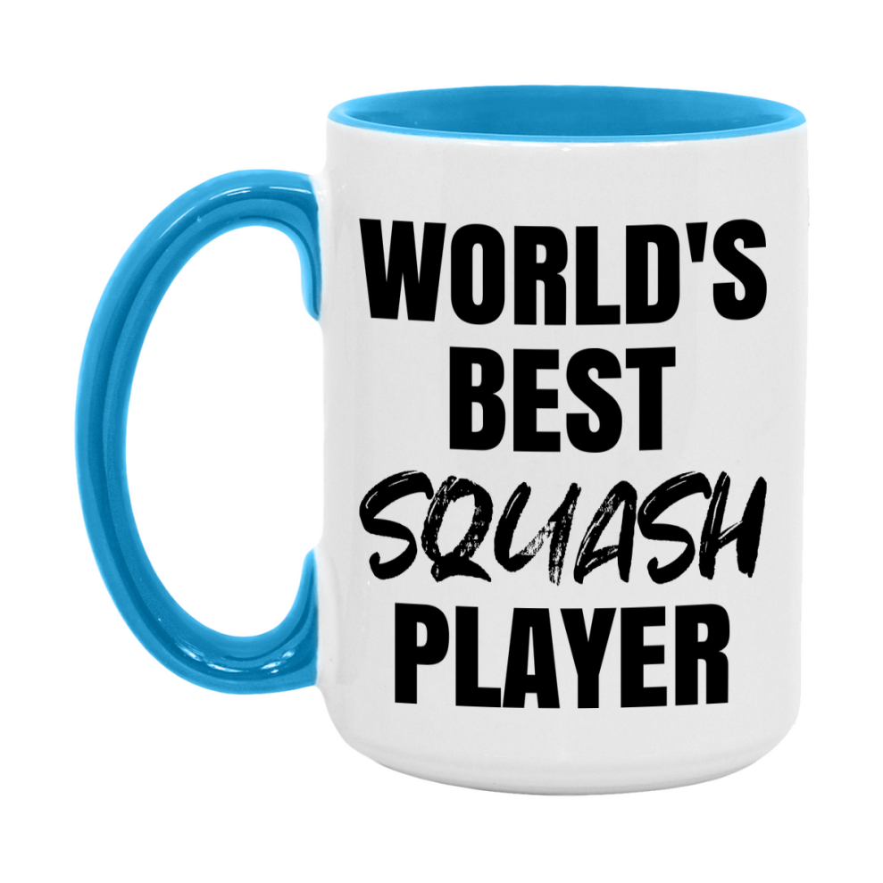 World's Best Squash Player Mug, Double-Sided 11Oz Or 15Oz Coffee Cup