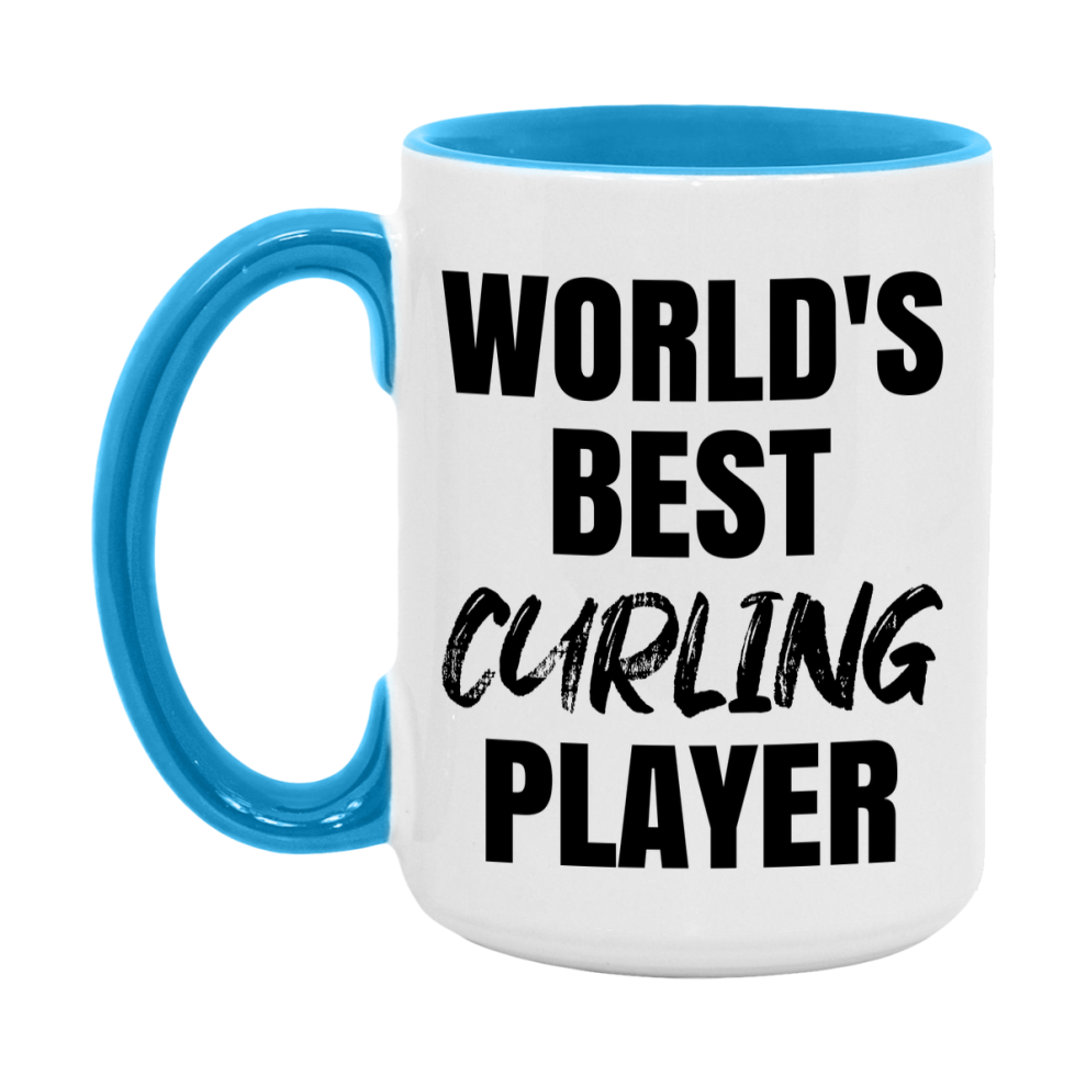 World's Best Curling Player Mug, Double-Sided 11Oz Or 15Oz Coffee Cup
