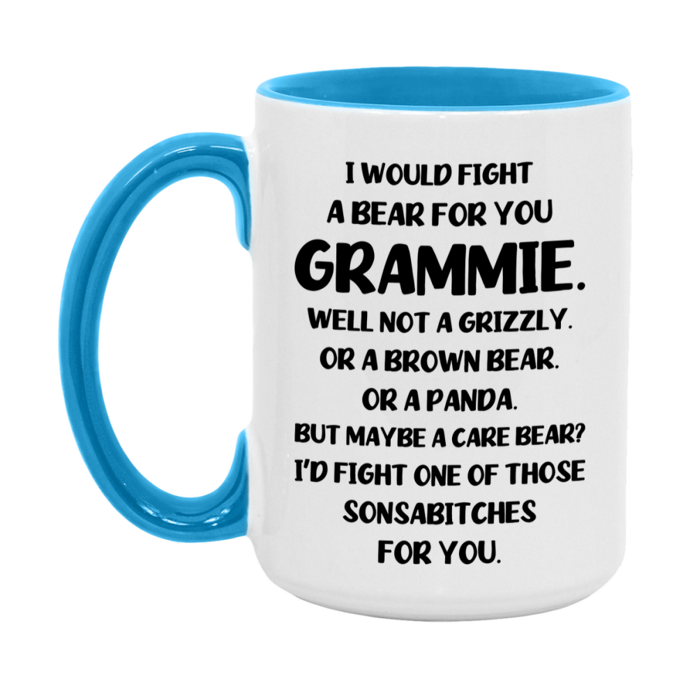Funny Mug For Grammie, I Would Fight A Bear For You Grammie, Double-Sided 11Oz Or 15Oz Ceramic Coffee Cup