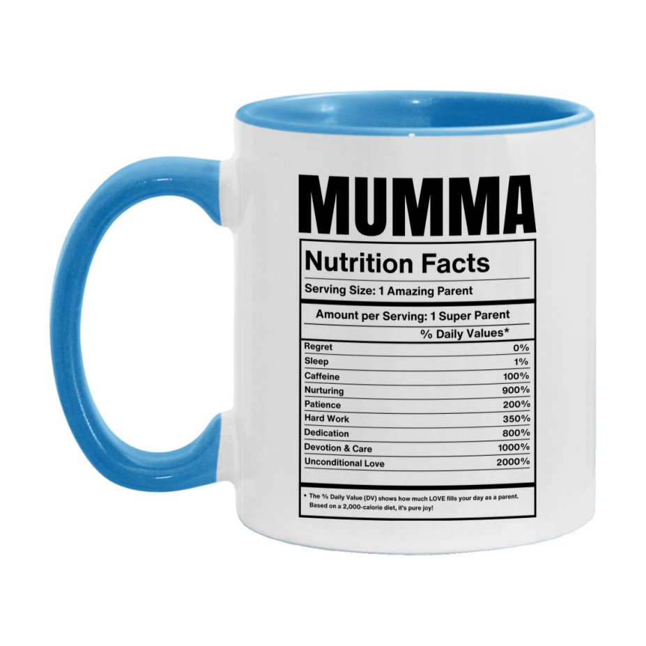 Mumma Coffee Mug, Nutrition Facts Mug For Mumma, Funny Gift For Mumma, 11Oz Or 15Oz Cup