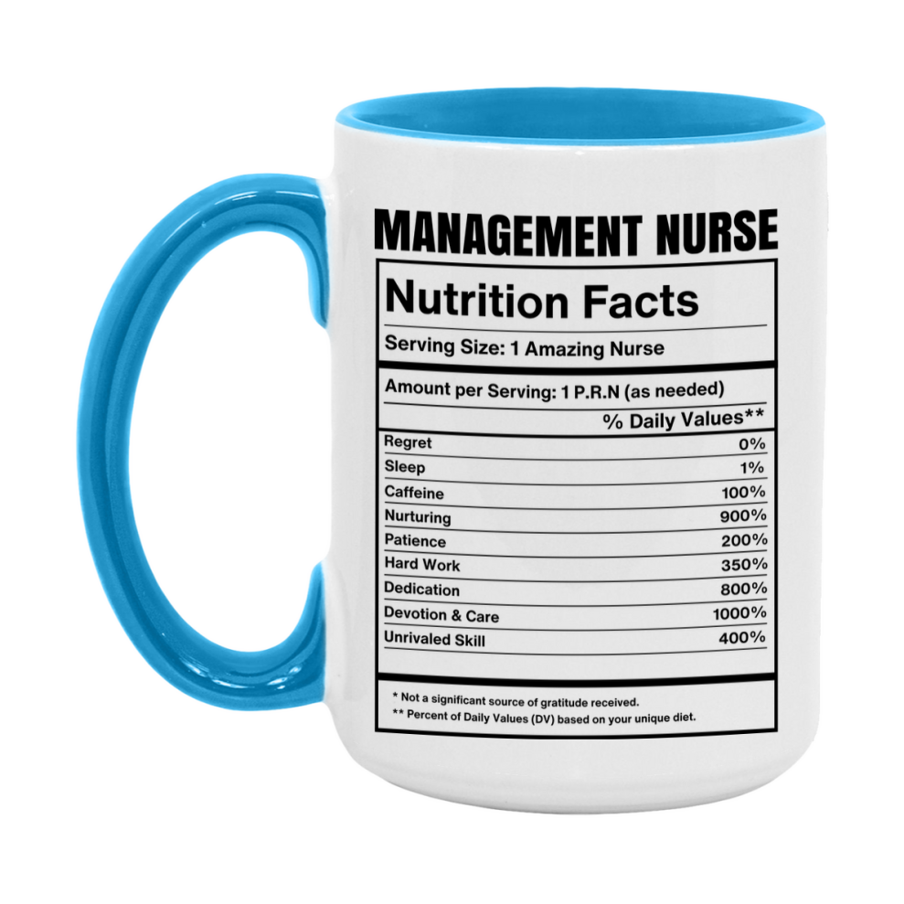 Management Nurse Coffee Mug, Management Nurse Nutrition Facts, 11Oz Or 15Oz Ceramic Cup