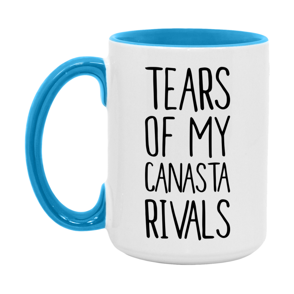 Funny Canasta Mug, Tears Of My Canasta Rivals, 11Oz Or 15Oz Ceramic Coffee Cup