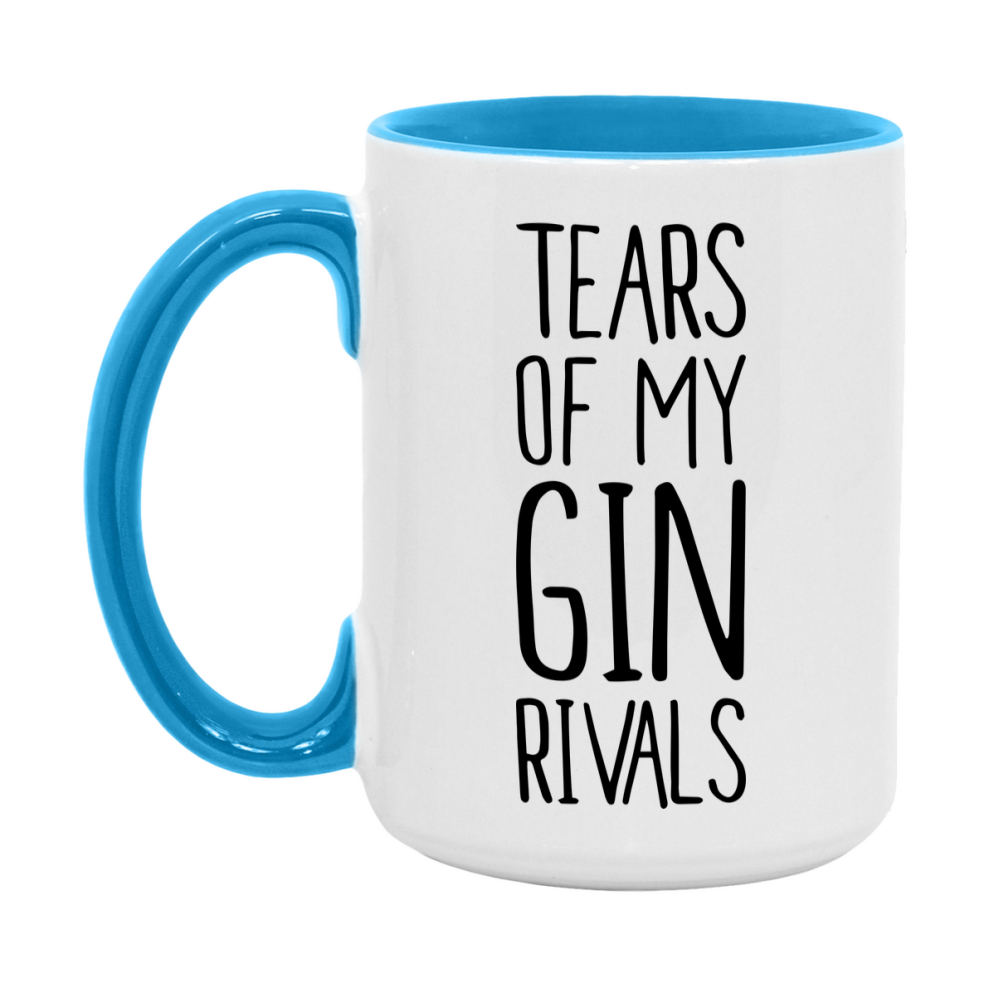 Funny Gin Mug, Tears Of My Gin Rivals, 11Oz Or 15Oz Ceramic Coffee Cup