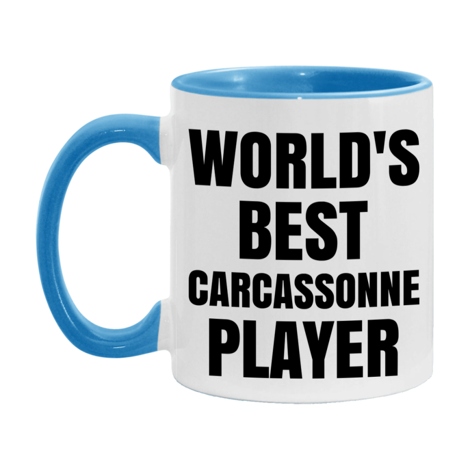 Funny Game Board Mug, World's Okayest Carcassonne Player, 11Oz Or 15Oz Ceramic Coffee Cup