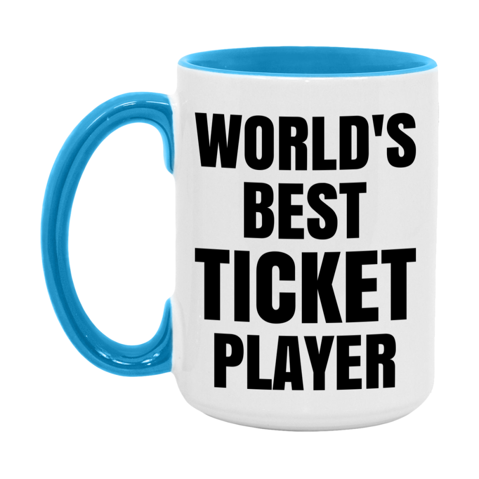 Funny Game Board Mug, World's Okayest Ticket Player, 11Oz Or 15Oz Ceramic Coffee Cup