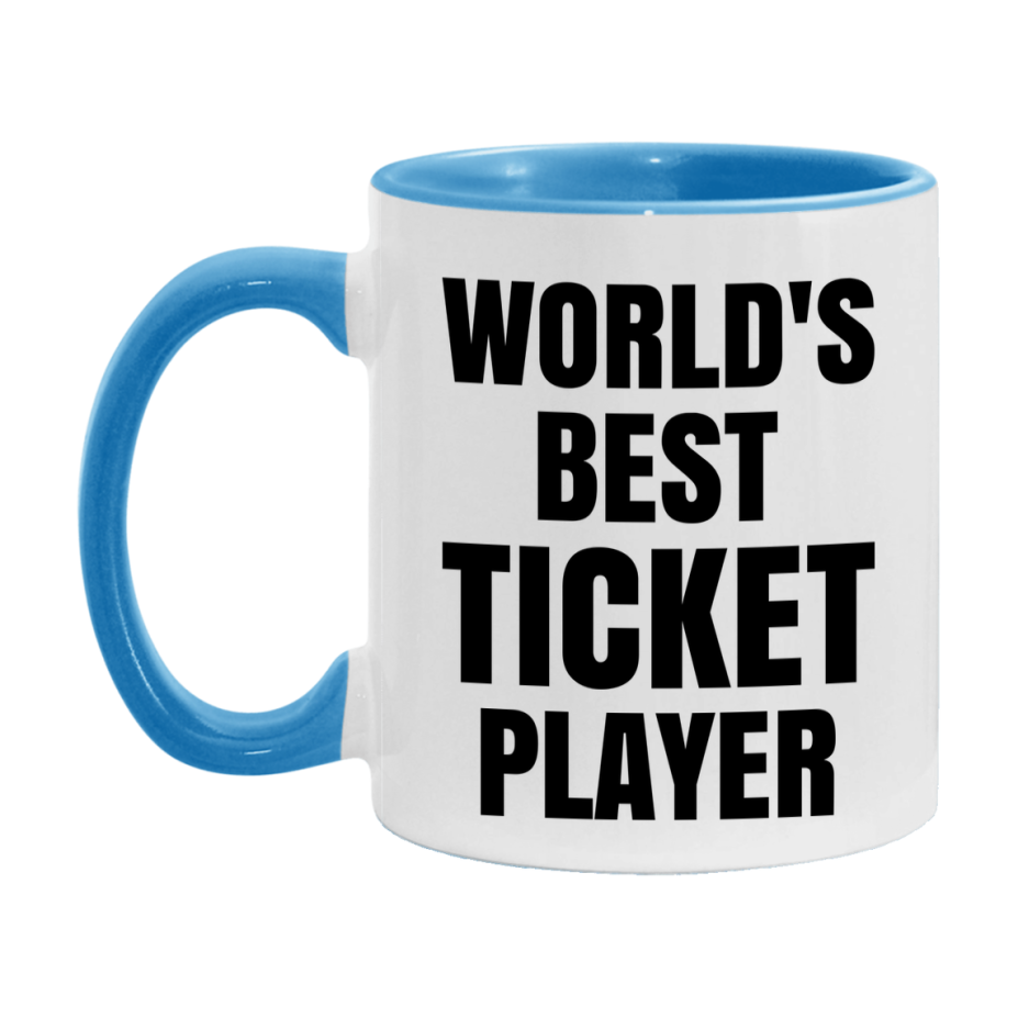 Funny Game Board Mug, World's Okayest Ticket Player, 11Oz Or 15Oz Ceramic Coffee Cup
