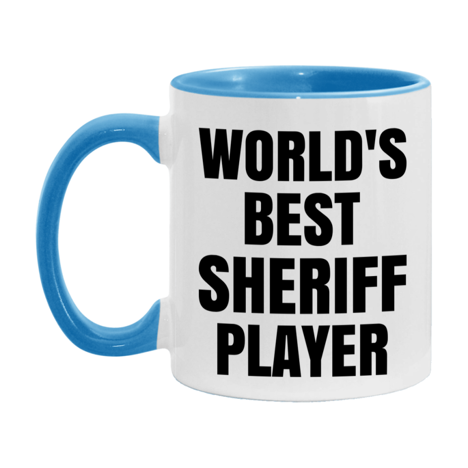 Funny Game Board Mug, World's Okayest Sheriff Player, 11Oz Or 15Oz Ceramic Coffee Cup