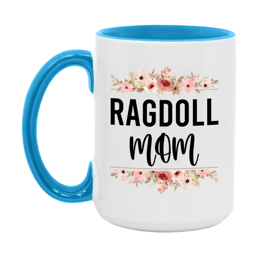 Ragdoll Cat Mom Mug, Floral Cat Mug For Mom, 11Oz Or 15Oz Coffee Cup
