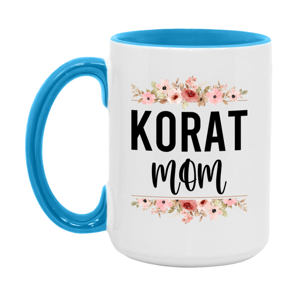 Korat Cat Mom Mug, Floral Cat Mug For Mom, 11Oz Or 15Oz Coffee Cup