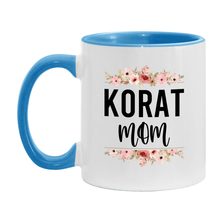 Korat Cat Mom Mug, Floral Cat Mug For Mom, 11Oz Or 15Oz Coffee Cup