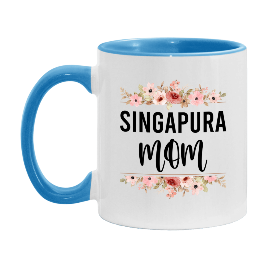 Singapura Cat Mom Mug, Floral Cat Mug For Mom, 11Oz Or 15Oz Coffee Cup