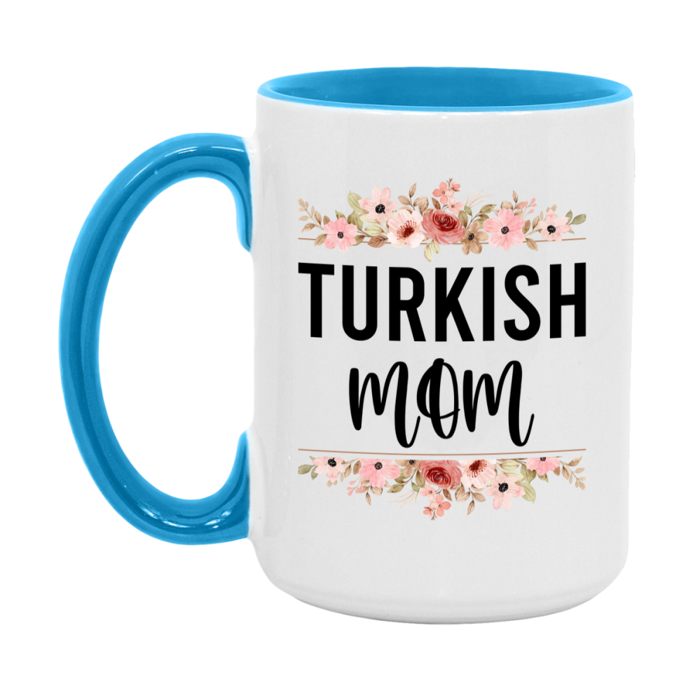 Turkish Cat Mom Mug, Floral Cat Mug For Mom, 11Oz Or 15Oz Coffee Cup