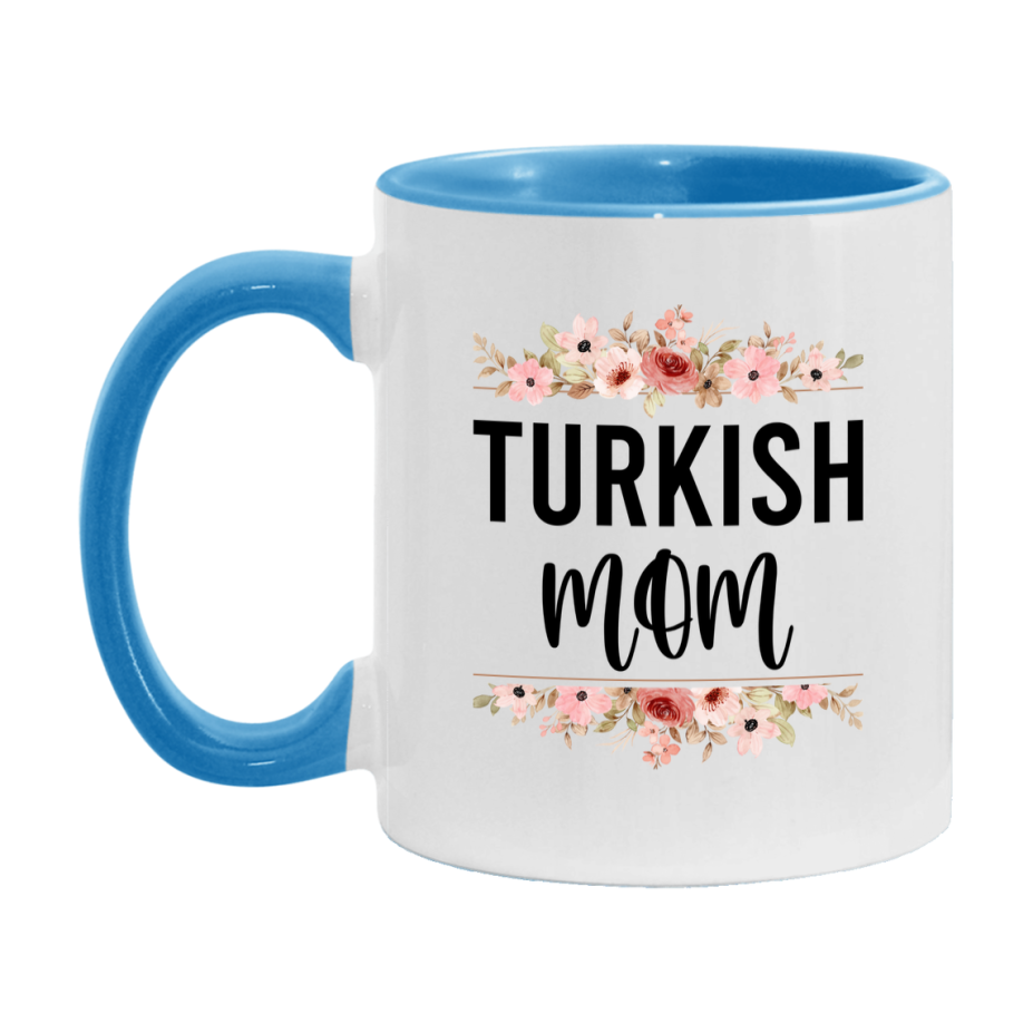 Turkish Cat Mom Mug, Floral Cat Mug For Mom, 11Oz Or 15Oz Coffee Cup