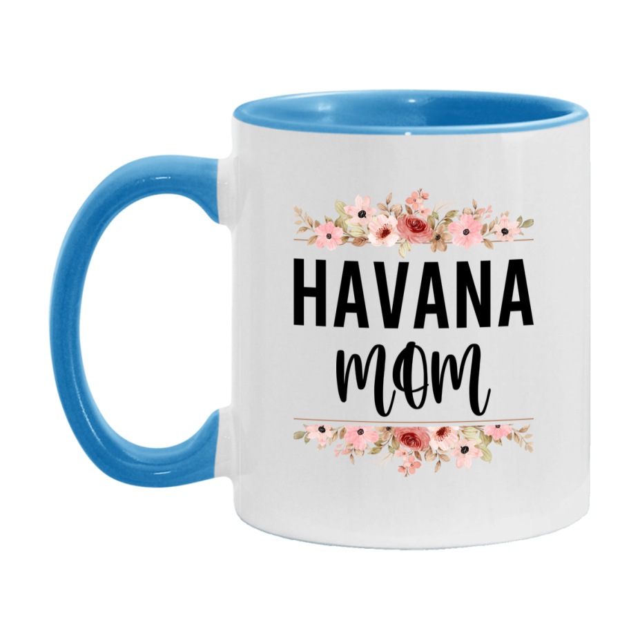Havana Cat Mom Mug, Floral Cat Mug For Mom, 11Oz Or 15Oz Coffee Cup