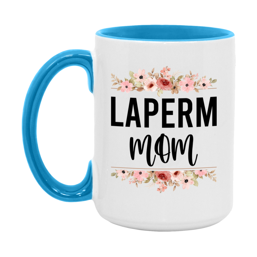 Laperm Cat Mom Mug, Floral Cat Mug For Mom, 11Oz Or 15Oz Coffee Cup