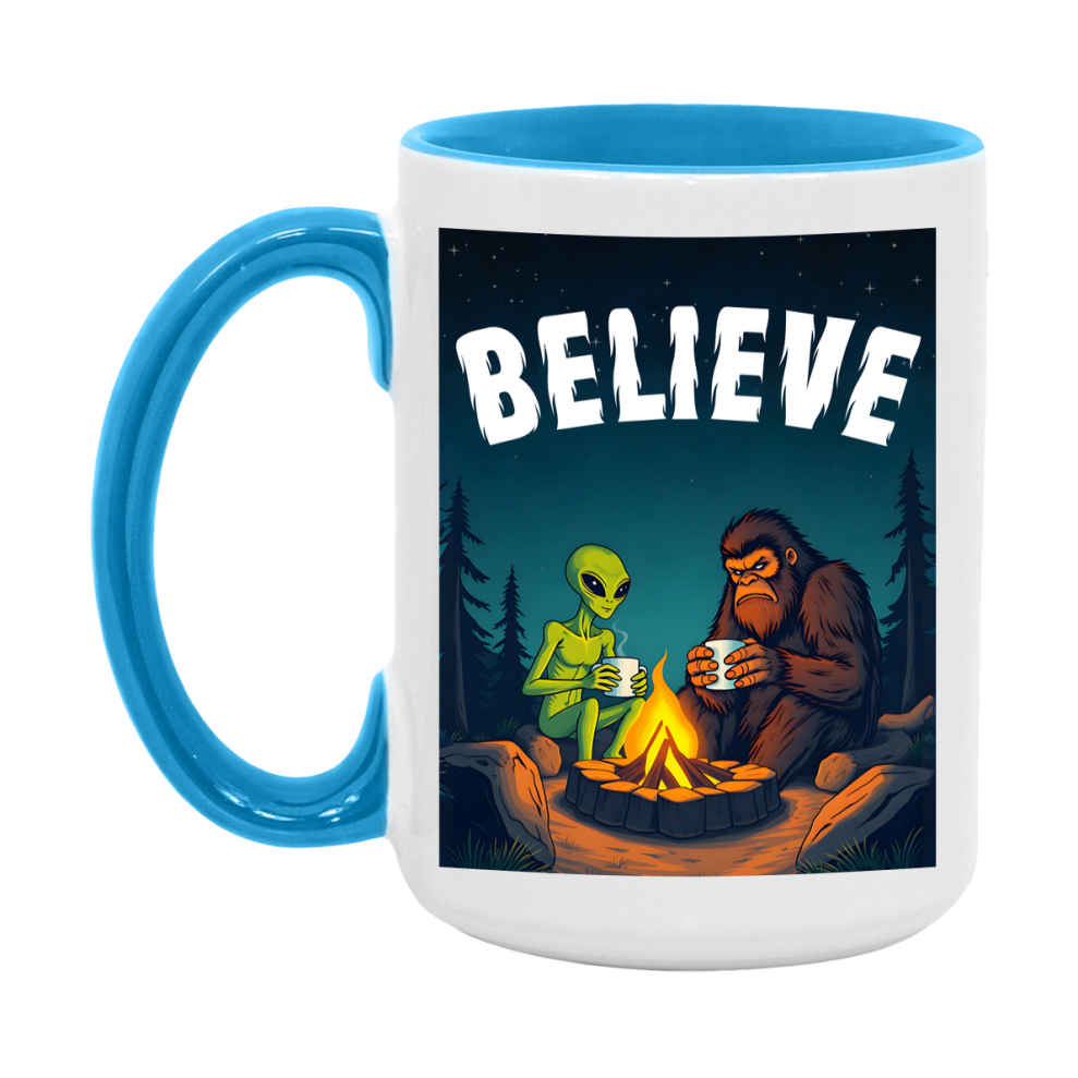 Bigfoot Mug – Funny Bigfoot And Alien Coffee Cup, Double-Sided 11Oz Or 15Oz Ceramic, Perfect Mother’s Day Or Father’s Day Gift