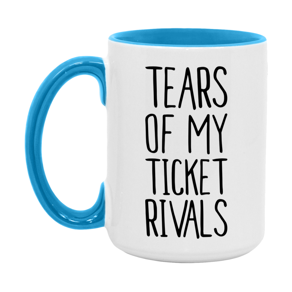 Funny Ticket Gameboard Mug – Tears Of My Ticket Rivals, 11Oz Or 15Oz White Ceramic Coffee Cup Gift