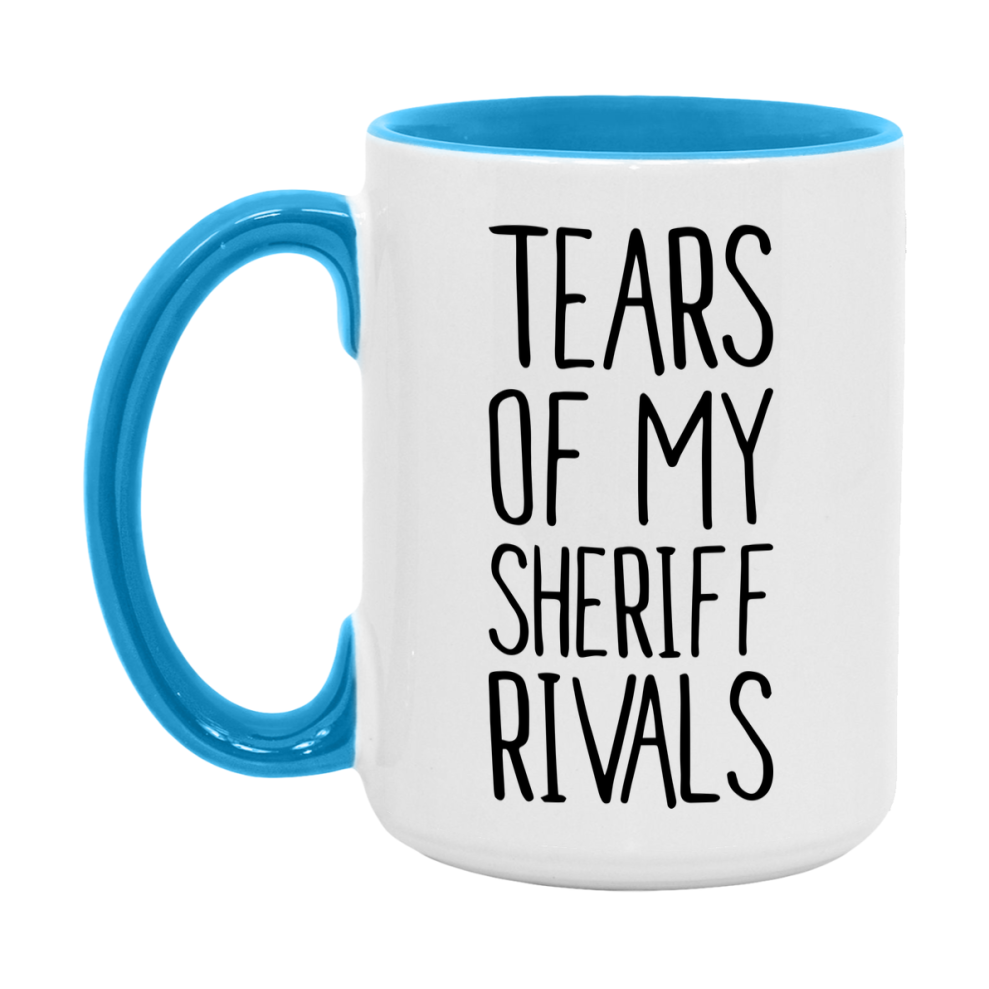 Funny Sheriff Gameboard Mug – Tears Of My Sheriff Rivals, 11Oz Or 15Oz White Ceramic Coffee Cup Gift
