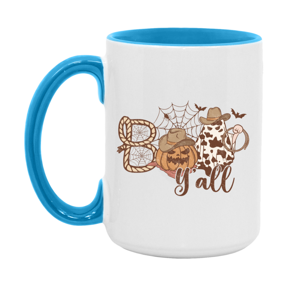 Western Halloween Mug, Cute Retro Western Halloween Coffee Cup, 11Oz Or 15Oz White Ceramic Mug