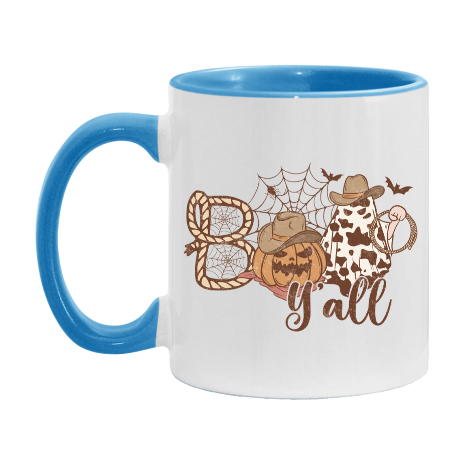 Western Halloween Mug, Cute Retro Western Halloween Coffee Cup, 11Oz Or 15Oz White Ceramic Mug