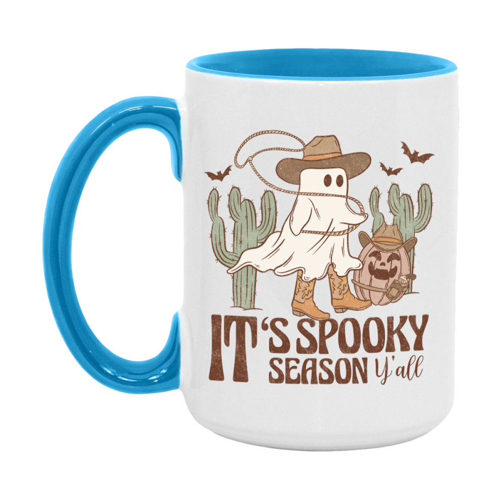 Western Halloween Mug, Cute Retro Western Halloween Coffee Cup, 11Oz Or 15Oz White Ceramic Mug