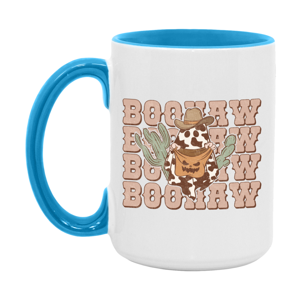 Western Halloween Mug, Cute Retro Western Halloween Coffee Cup, 11Oz Or 15Oz White Ceramic Mug