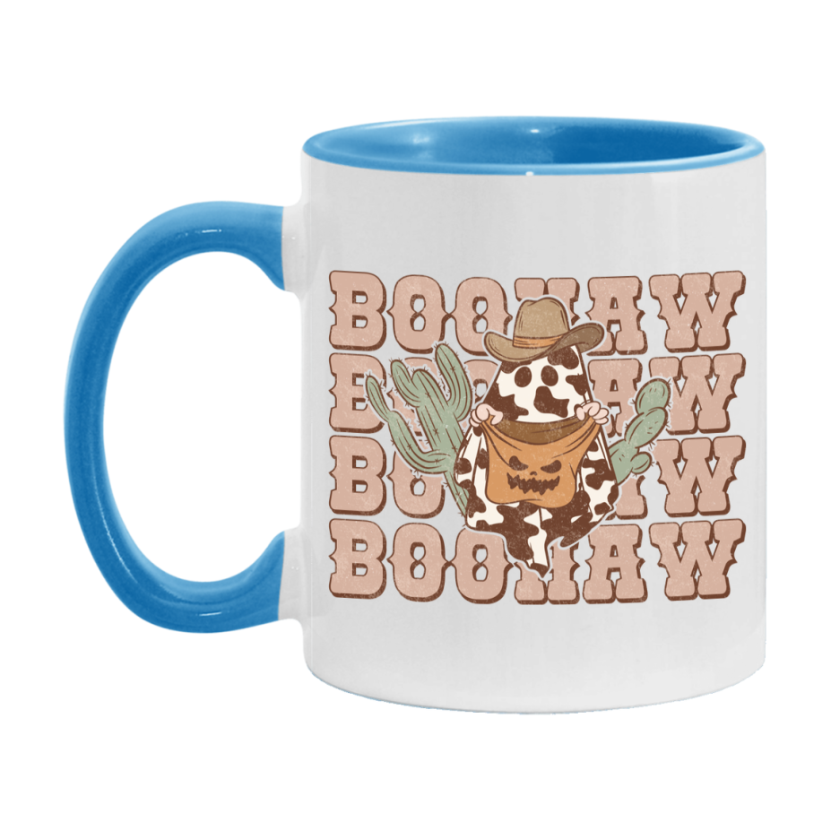 Western Halloween Mug, Cute Retro Western Halloween Coffee Cup, 11Oz Or 15Oz White Ceramic Mug