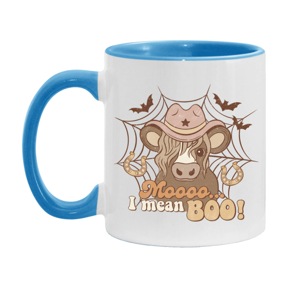 Western Halloween Mug, Cute Retro Western Halloween Coffee Cup, 11Oz Or 15Oz White Ceramic Mug