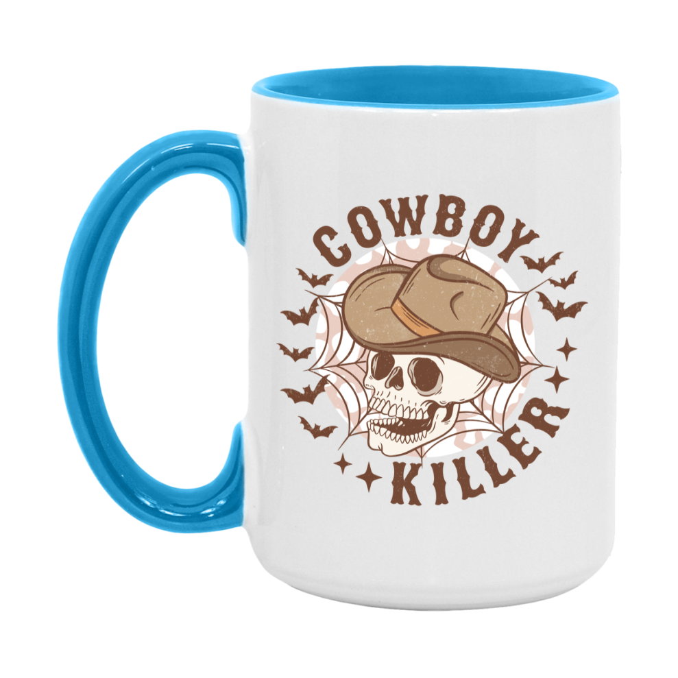Western Halloween Mug, Cute Retro Western Halloween Coffee Cup, 11Oz Or 15Oz White Ceramic Mug