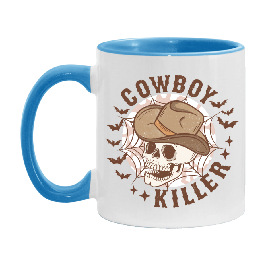Western Halloween Mug, Cute Retro Western Halloween Coffee Cup, 11Oz Or 15Oz White Ceramic Mug