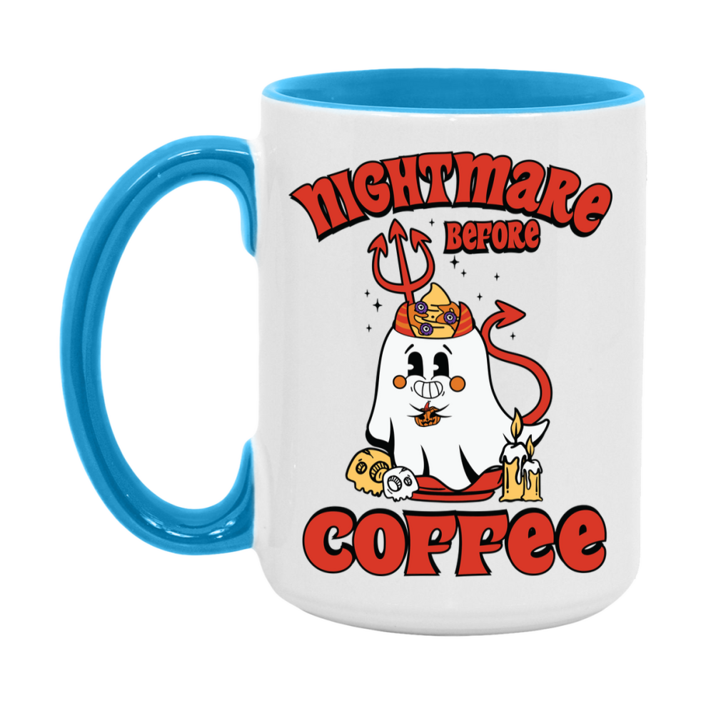Funny Halloween Coffee Mug, White Ceramic Halloween Coffee Cup 11Oz Or 15Oz