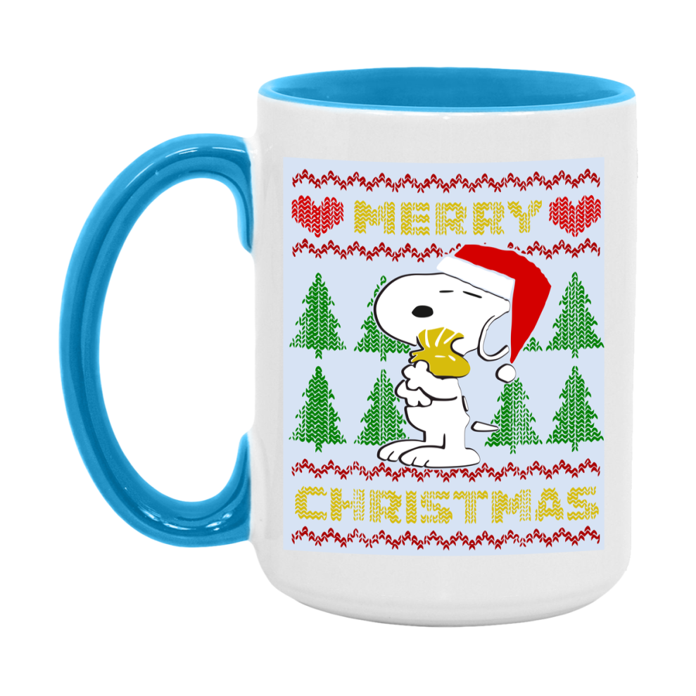 Peanuts Gang Christmas Mug, Snoopy Charlie Brown Holiday Coffee Cup, Ceramic Christmas Mug 11Oz Or 15Oz